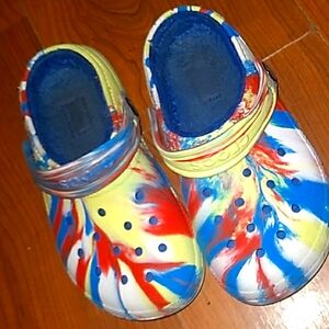 Very Good Condition Children's Multi Color Crocs Size 1